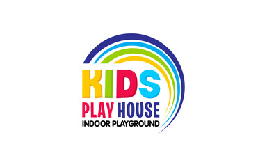 Illustration vector graphic of kids summer camp logo design template