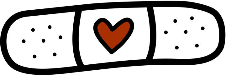 Cartoon band-aid with heart
