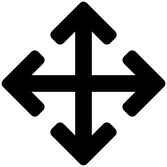 Move Icon. Image, Display, Custom Size, Silhouette Style Isolated Vector Icon.	