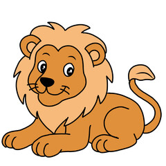 Fototapeta premium Cute Lion Smile Cartoon Coloring Page For Kids