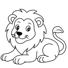 Cute Lion Smile Cartoon Coloring Page For Kids
