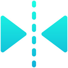 Mirror Tool Icon, Silhouette Gradient Style Isolated Vector Icon.	