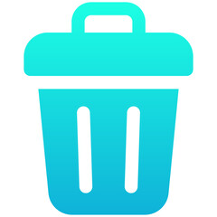 Trash Bin, Recycle Bin Vector Silhouette Gradient Isolated Icon, User Interface Icon.	