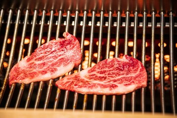 Sizzling Wagyu Steaks on the Grill
