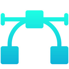 Vector Editing Tool Sign Icon, Silhouette Gradient Style Isolated Vector Icon.	