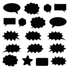 シンプルでおしゃれな黒の吹き出し.