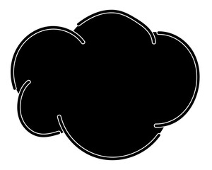 シンプルなカラーの吹き出し　雲形