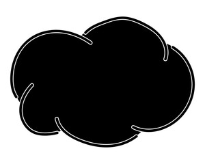 シンプルなカラーの吹き出し　雲形