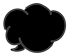 シンプルなカラーの吹き出し　雲形