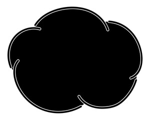 シンプルなカラーの吹き出し　雲形