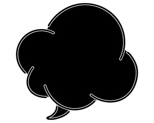 シンプルなカラーの吹き出し　雲形