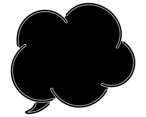 シンプルなカラーの吹き出し　雲形