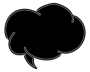 シンプルなカラーの吹き出し　雲形