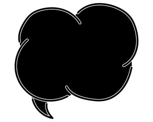 シンプルなカラーの吹き出し　雲形