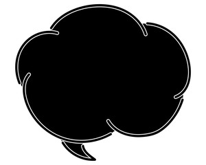 シンプルなカラーの吹き出し　雲形