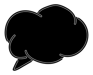 シンプルなカラーの吹き出し　雲形