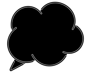 シンプルなカラーの吹き出し　雲形
