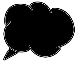 シンプルなカラーの吹き出し　雲形