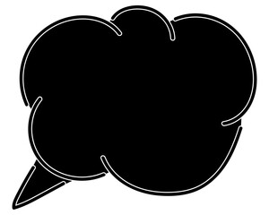 シンプルなカラーの吹き出し　雲形