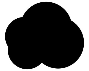 シンプルなカラーの吹き出し　雲形