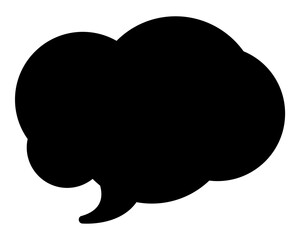 シンプルなカラーの吹き出し　雲形