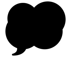 シンプルなカラーの吹き出し　雲形