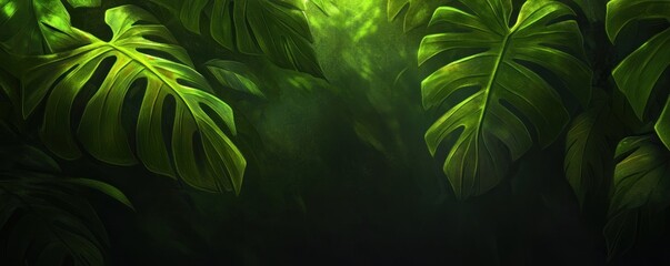 Lush Tropical Foliage: A Deep Green Paradise