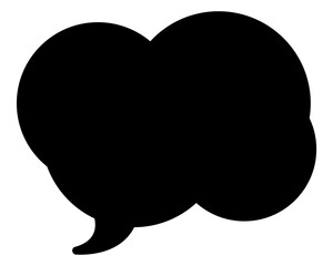 シンプルなカラーの吹き出し　雲形