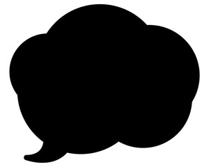 シンプルなカラーの吹き出し　雲形