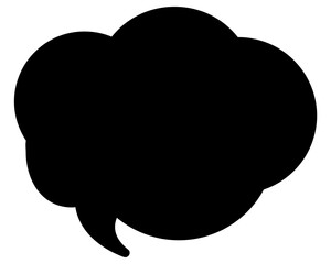 シンプルなカラーの吹き出し　雲形