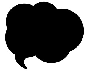 シンプルなカラーの吹き出し　雲形