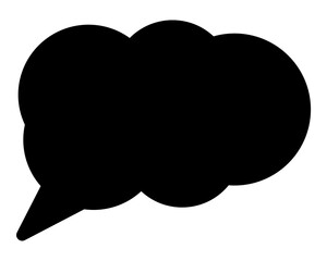 シンプルなカラーの吹き出し　雲形