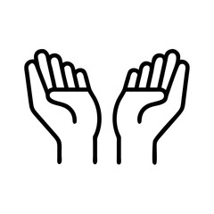 Fototapeta premium Open Hands Icon Representing Generous Giving and Compassionate Support