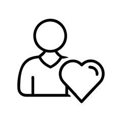 Person with Heart Icon Representing Compassion, Care, and Emotional Support