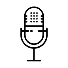 Podcast Microphone Icon Representing Audio Broadcasting and Digital Media