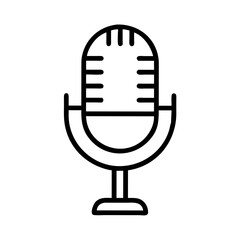 Podcast Microphone Icon Representing Audio Broadcasting and Digital Media
