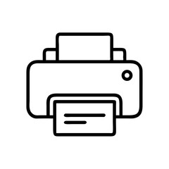 Printer Output Device Icon Representing Document Printing and Office Equipment