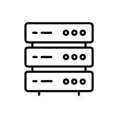 Server Rack Icon Representing Data Storage and Network Infrastructure