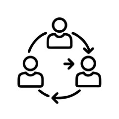 Team Collaboration Icon Representing Groupwork and Cooperative Effort