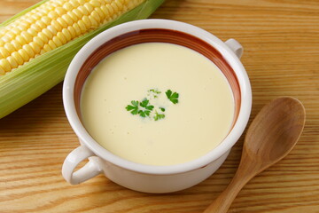 コーンスープ朝食