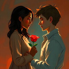 Heart in Bloom: A Girl’s Rose-Tinted Moment