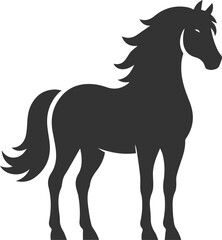 Animal drawing silhouette of a horse vector