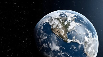 Fototapeta premium Serene digital rendering of planet Earth floating in deep space