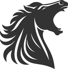 Animal drawing silhouette of a horse vector