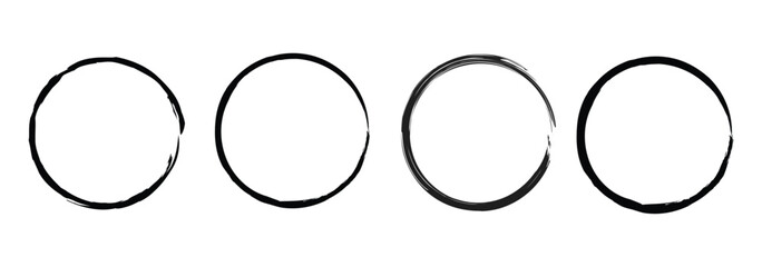brush stroke circles on white background.