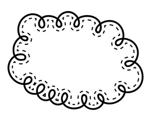 シンプルな点線付き吹き出し　雲形