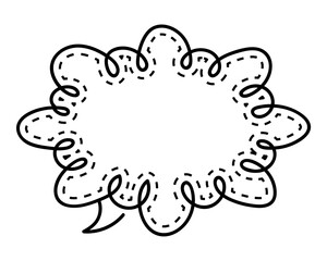 シンプルな点線付き吹き出し　雲形