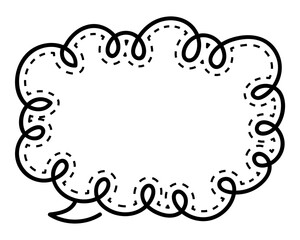 シンプルな点線付き吹き出し　雲形