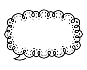 シンプルな点線付き吹き出し　雲形