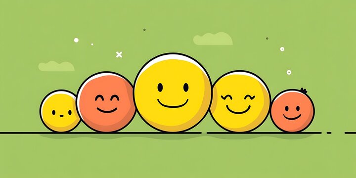 Community connection in mental health concept with smiley faces